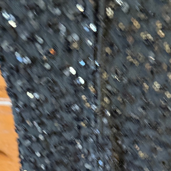 1990 Vintage Black Sequin Dress with White Ruffle Hem Junior Size 7 - Picture 9 of 9